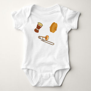 Djembe, Trompete, Cymbal Baby Strampler