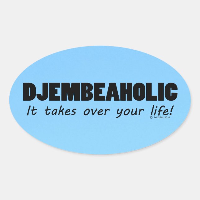 Djembeaholic Life Oval Sticker (Vorderseite)
