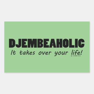 Djembeaholic Life rechteckige Aufkleber