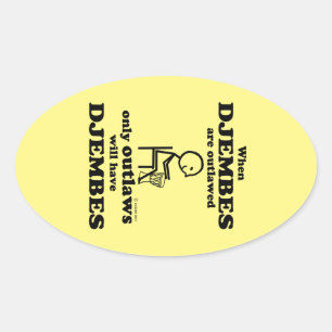 Djembes Oval Sticker