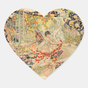 Djer-Kiss French Parfüm Label Herz-Aufkleber