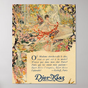 Djer-Kuss französischer Parfüm-Aufkleber Poster