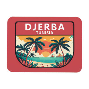 Djerba Tunesien Retro Emblem Magnet