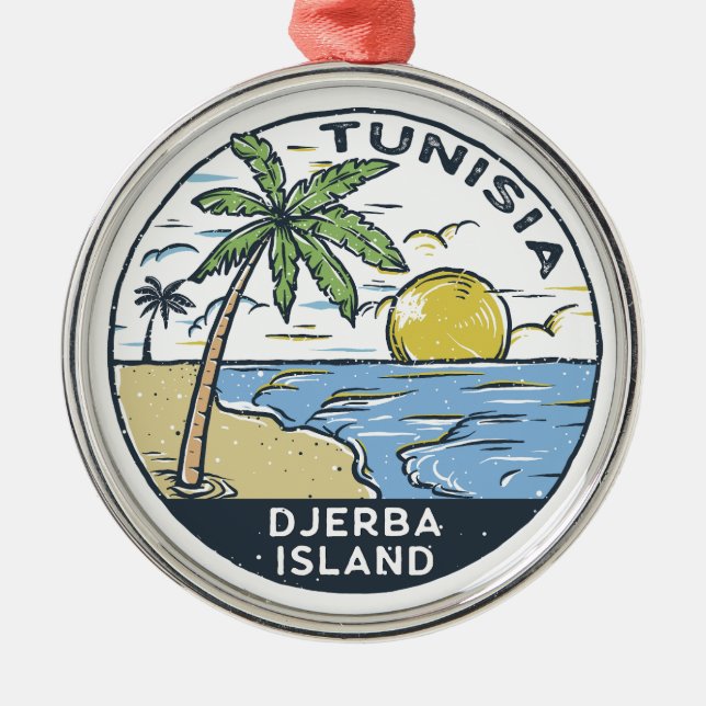 Djerba Tunesien Vintages Emblem Ornament Aus Metall (Vorne)