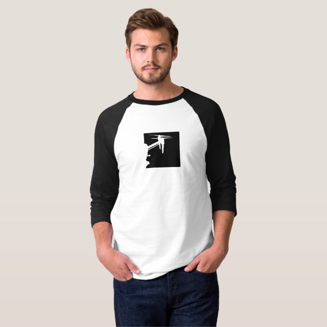 DJI inspirieren Kasten-Schwarzes T-Shirt (Vorne ganz)