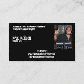 djiam, Produktionen des Party-101, Kyle Jackson, Visitenkarte