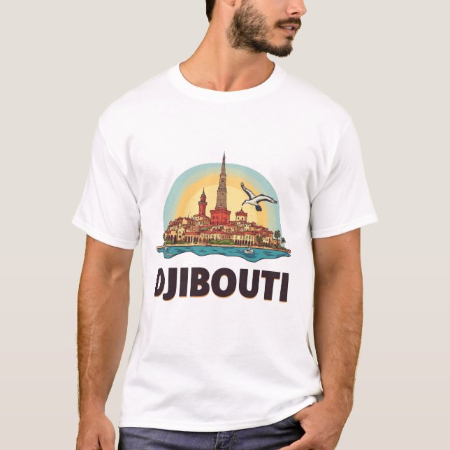 Djibouti Afrika Reise Geschenk 🗺️ T-Shirt (Vorderseite)
