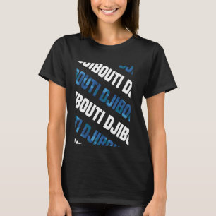 Djibouti Camouflage Pattern Blue Camouflage T-Shirt