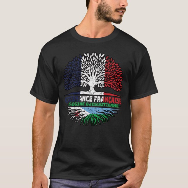 Djibouti Djiboutian Flag Frankreich Tree Roots T-Shirt (Vorderseite)
