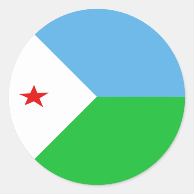 Djibouti Fisheye Flag-Sticker Runder Aufkleber (Vorderseite)