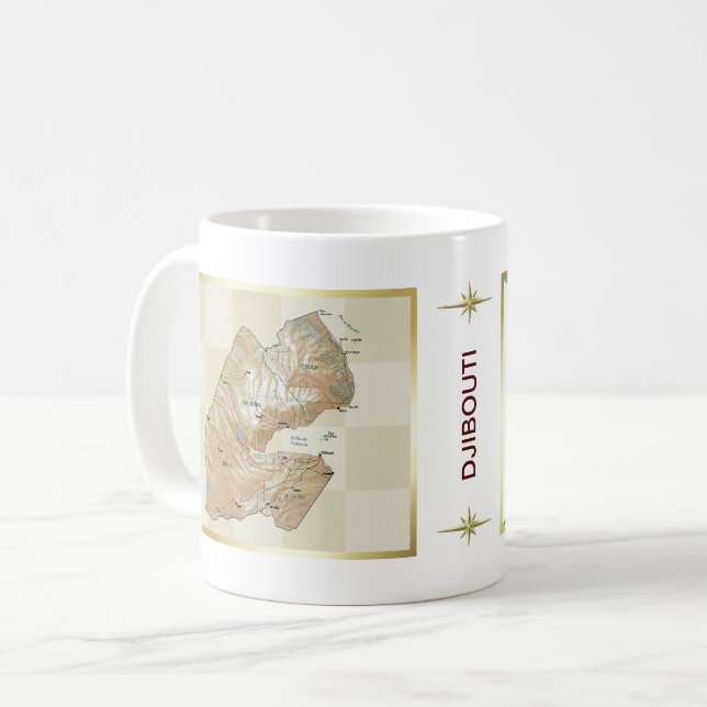 Djibouti Flag + Karte Tasse (Vorderseite Links)