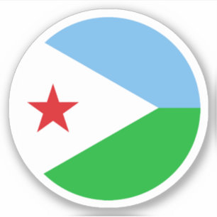 Djibouti-Flagge Rund Sticker