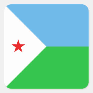 Djibouti-Flaggen-Aufkleber Quadratischer Aufkleber