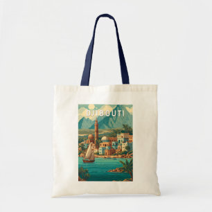 Djibouti Illustration Reise Kunst Vintage Tragetasche