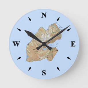 Djibouti Map Clock Runde Wanduhr