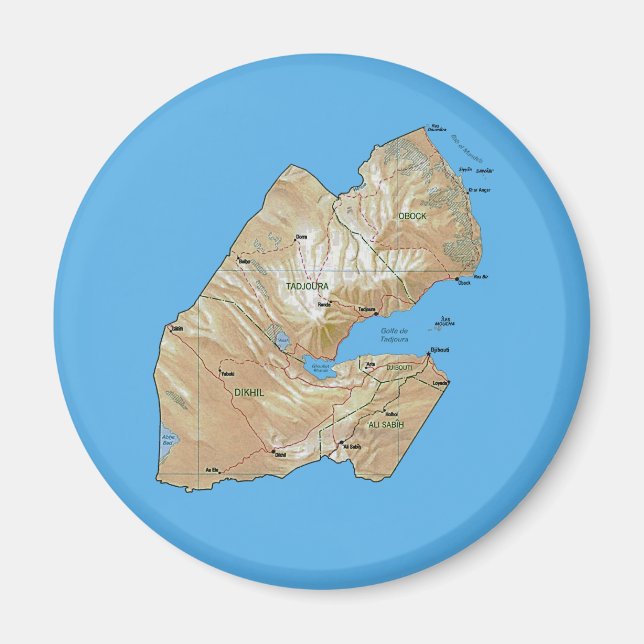 Djibouti Map Magnet (Vorne)