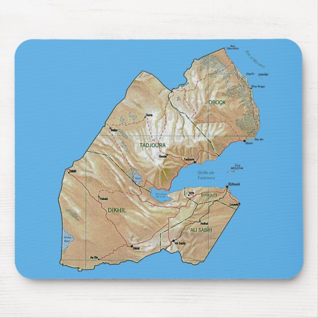 Djibouti Map Mousepad (Vorne)