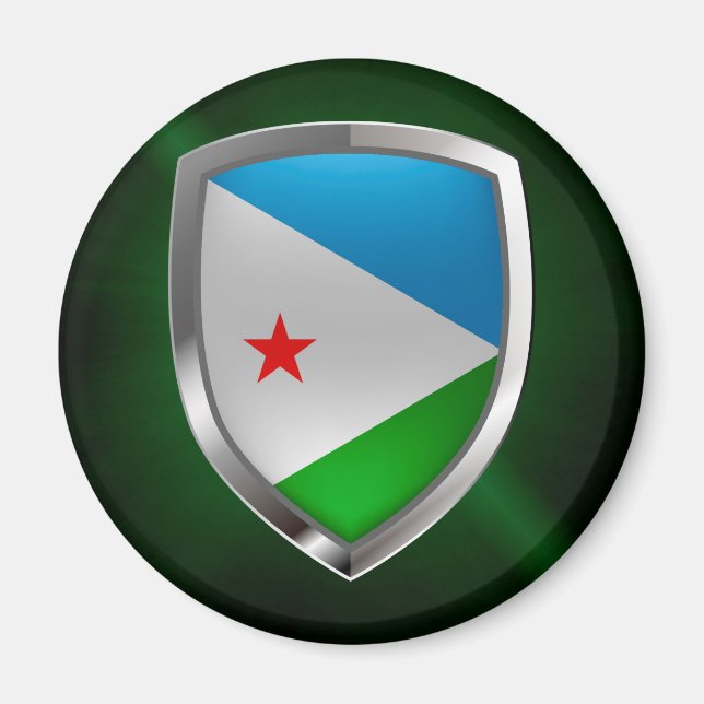 Djibouti Mettalic Emblem Magnet (Vorne)