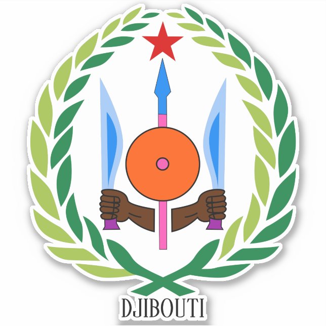 Djibouti National Emblem Patriotic Aufkleber (Vorderseite)