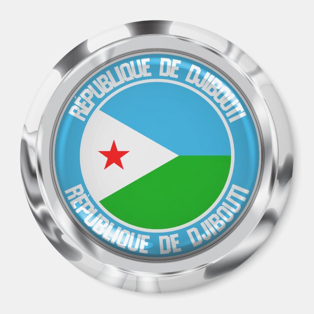 Djibouti Round Emblem Magnet (Vorne)