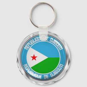 Djibouti Round Emblem Schlüsselanhänger