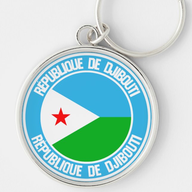 Djibouti Round Emblem Schlüsselanhänger (Vorne)