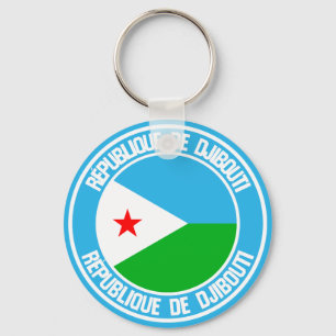 Djibouti Round Emblem Schlüsselanhänger
