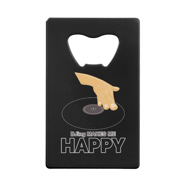 DJing macht mich glücklich Geldbeutel Flaschenöffner (Rückseite)
