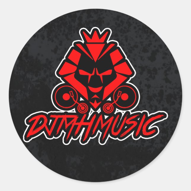 DJMH MUSIC RUNDER AUFKLEBER (Vorderseite)