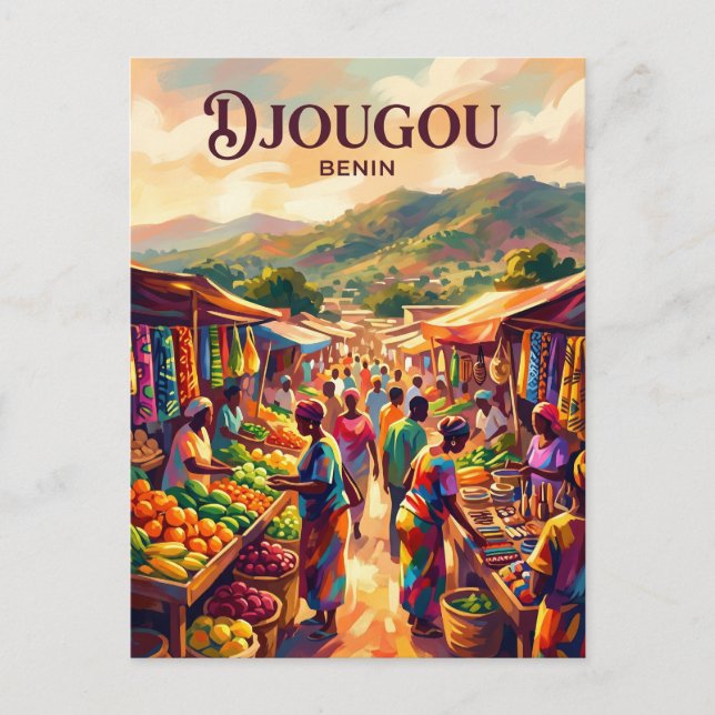 Djougou-Markt Benin Postkarte (Vorderseite)
