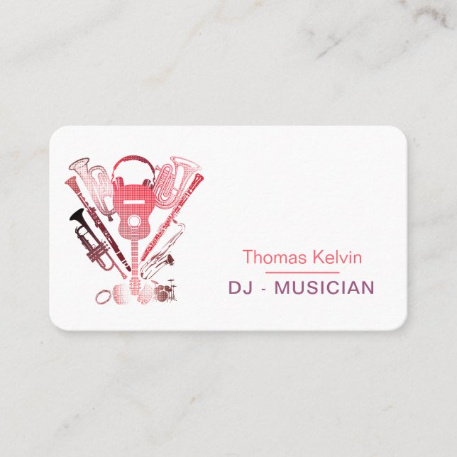 DJs Music Instruments Event Organizer Rose Gold Visitenkarte (Vorderseite)