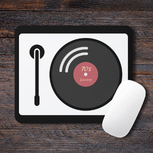 DJs Turntable & Vinyl Record Mouse Pad Mousepad