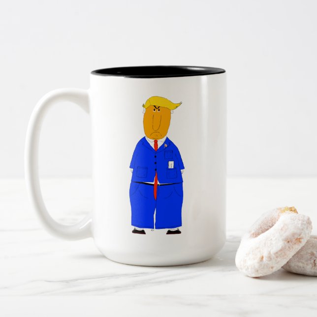  DJT Trump Funny Coffee and Tea Drinking Mug Zweifarbige Tasse (Mit Donut)