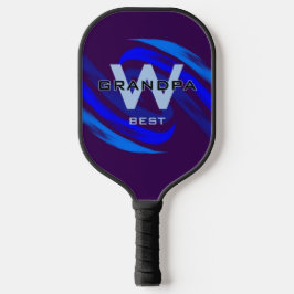 Dk Blue Best Opa mit Monogrammatikalischen Initial Pickleball Schläger