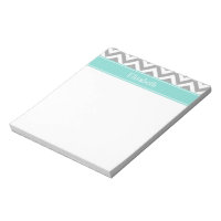 Dk Grau Weiß LG Zickzack Türkis Name Monogramm