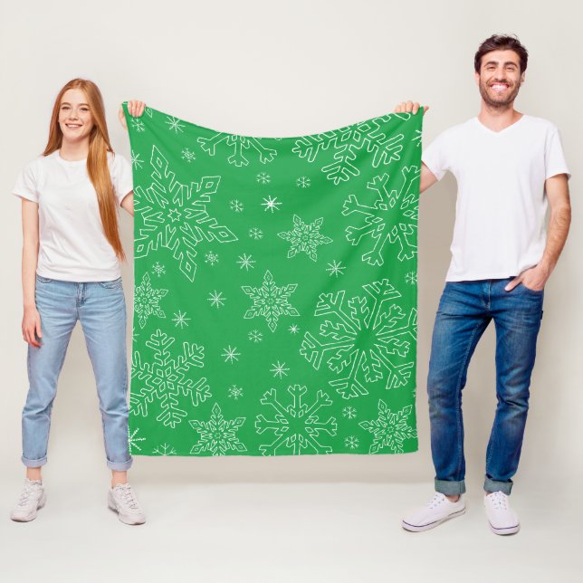 Dk Green Christmas BG Snowflake Boarder Clipart Fleecedecke (Beispiel)
