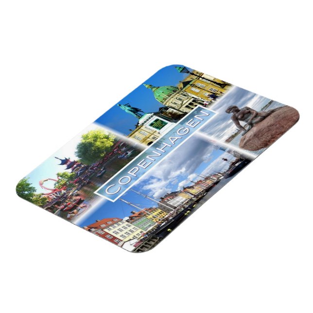 DK Kopenhagen - Tivoli Garden - Amalienborg Landkr Magnet (Linke Seite)