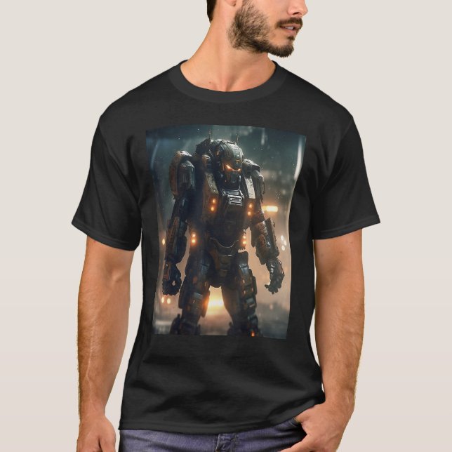DKH138 Sci fi Graphic  Heroshell Battle Armor T-Shirt (Vorderseite)