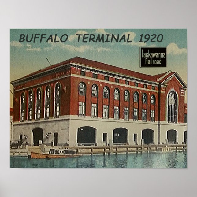 DL+W Eisenbahn Buffalo Terminal 1920 Poster (Vorne)