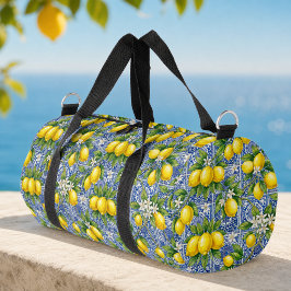 DLemon Blue Französisches Land-Wasserfarbenfliese Duffle Bag