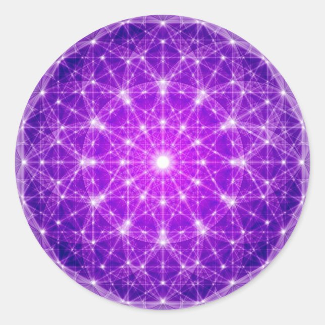 D'Light Full Mandala Runder Aufkleber (Vorderseite)