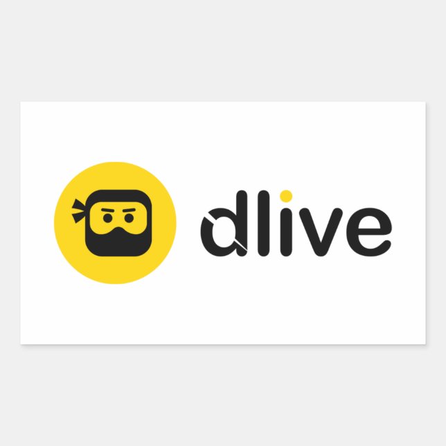 DLive Black Logo-Aufkleber Rechteckiger Aufkleber (Vorderseite)