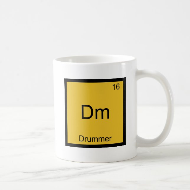 Dm - Symbol-T-Shirt für Drummer Funny Chemistry El Kaffeetasse (Rechts)