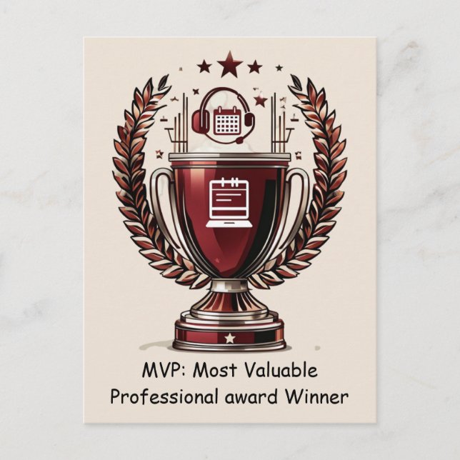 Dmin Professionals Day MVP-Trophäe Gruß Postkarte (Vorderseite)