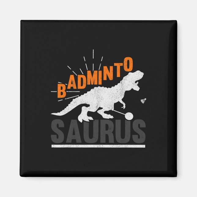 Dminto Saurus Rex Birdie Shuttle Dinosaur Dminton  Magnet (Vorne)