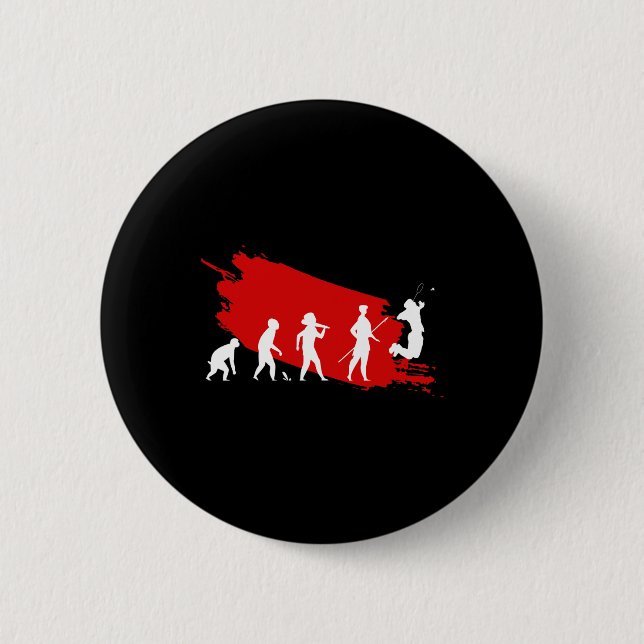 Dminton Player Evolution Funny Sports Coach Graphi Button (Vorderseite)