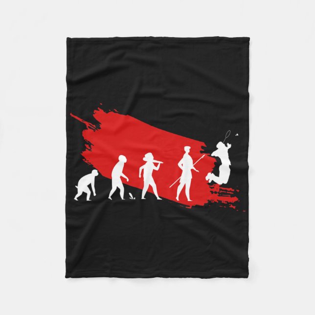 Dminton Player Evolution Funny Sports Coach Graphi Fleecedecke (Vorderseite)