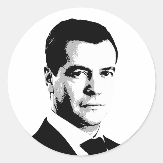 Dmitri Medwedew Runder Aufkleber (Vorderseite)