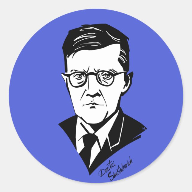 Dmitri Shostakovich Runder Aufkleber (Vorderseite)
