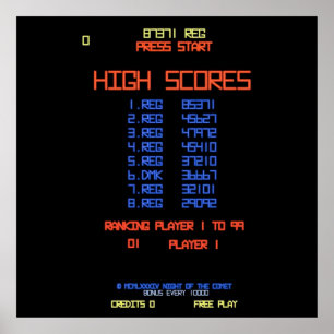 DMK High Score Night of the Comet Poster